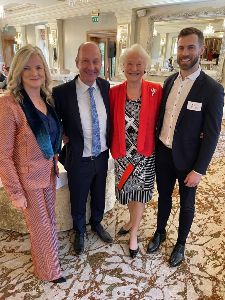 Road racer Maria Costello, panel host Stephen Watson, Lady Mary Peters and Antrim hurler Neil McManus ready to talk business